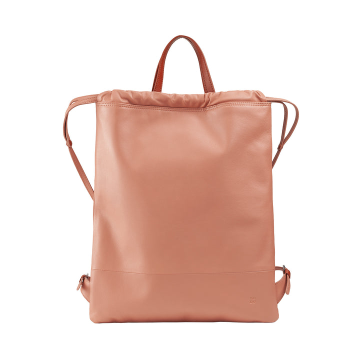 DuDu bag in Sacca in leather for fashion sports bag bag bag with coulisse and thin leather shoulder straps