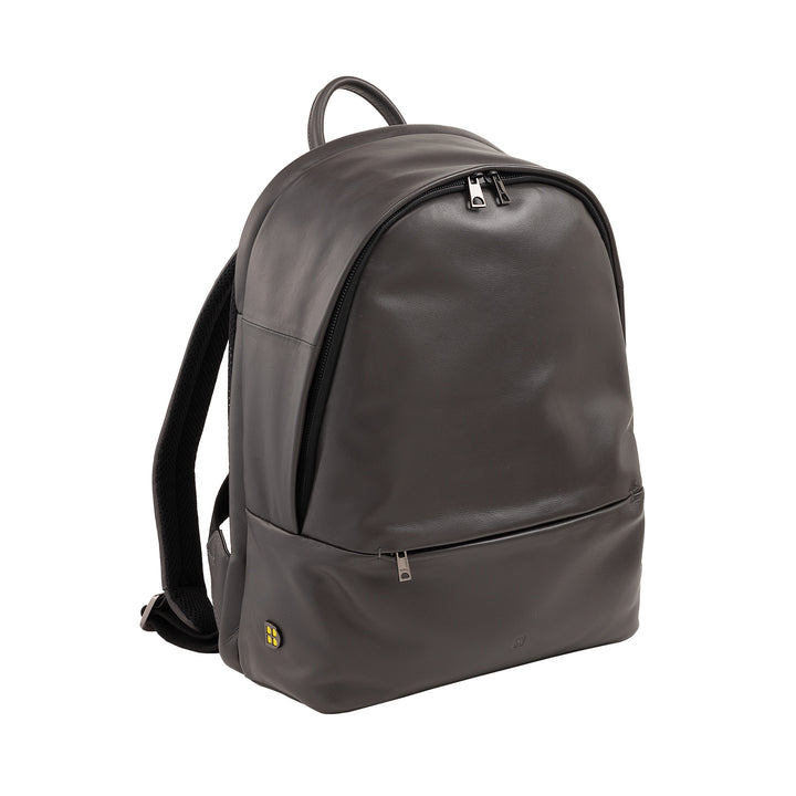 Dudu Leather Backpack Men Woman Door 15L-エレガントな旅行バックパックとラップトップ用のパッド入りポケット（最大13インチ）、調整可能なショルダーストラップ、コンパクトデザイン