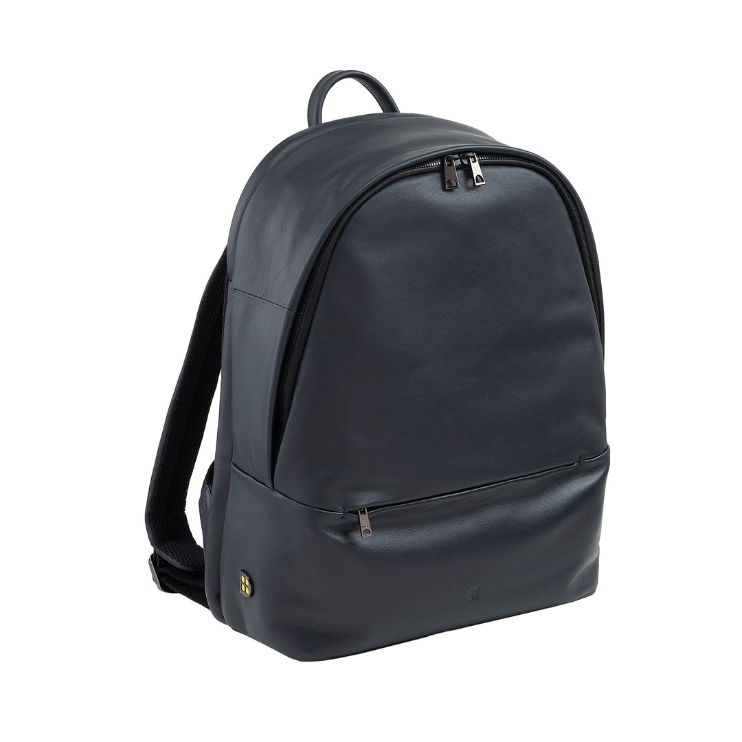 Dudu Leather Backpack Men Woman Door 15L-エレガントな旅行バックパックとラップトップ用のパッド入りポケット（最大13インチ）、調整可能なショルダーストラップ、コンパクトデザイン