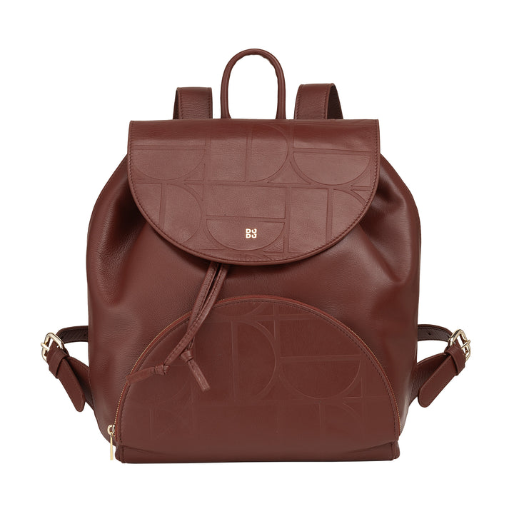 Dudu Woman Backpack in Soft Leather With Coulisse - Elegant, spacious and adjustable backpack for daily use