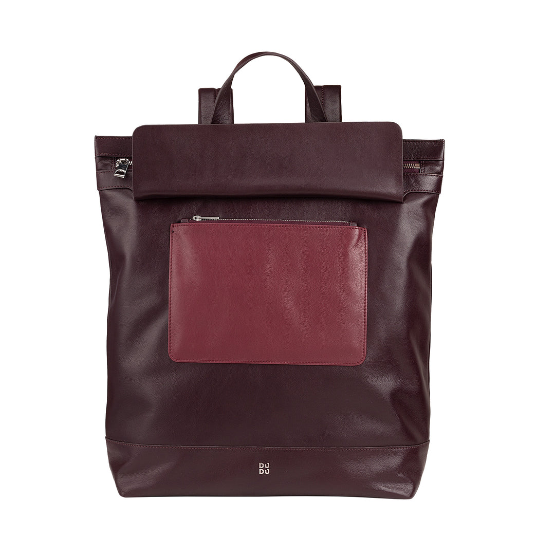 Dudu Men's Backpack、Vera Log Leatherのソフトカジュアル女性バックパック