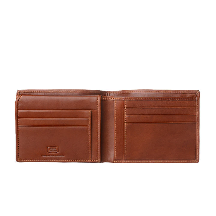 古董托斯卡纳真皮男士钱包,带9个口袋,卡夹和2个钞票夹