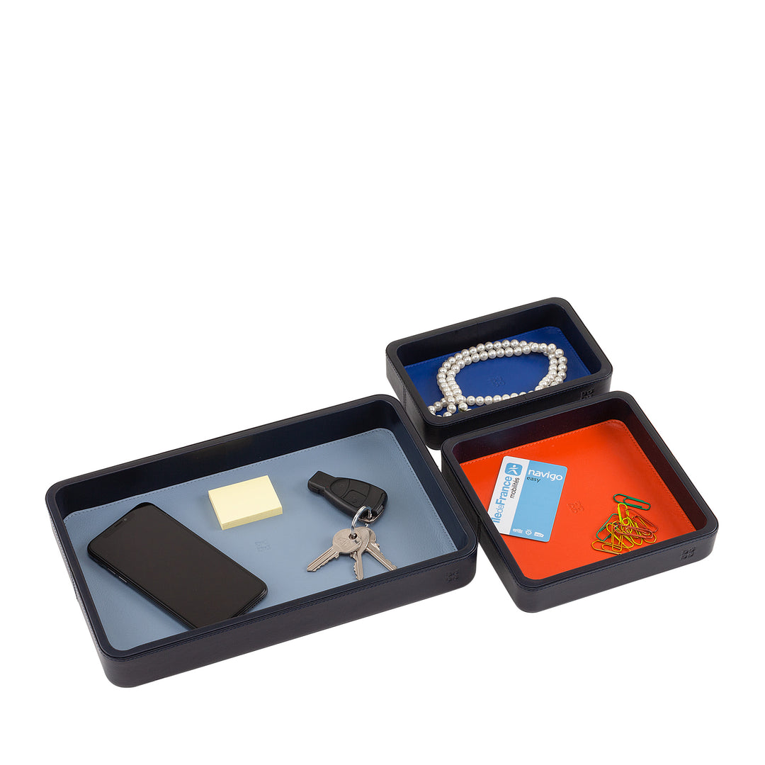 DuDu 3pc 皮革真空袋套装, 桌面托盘家庭办公室办公桌, 钥匙盒, 硬币, 电话