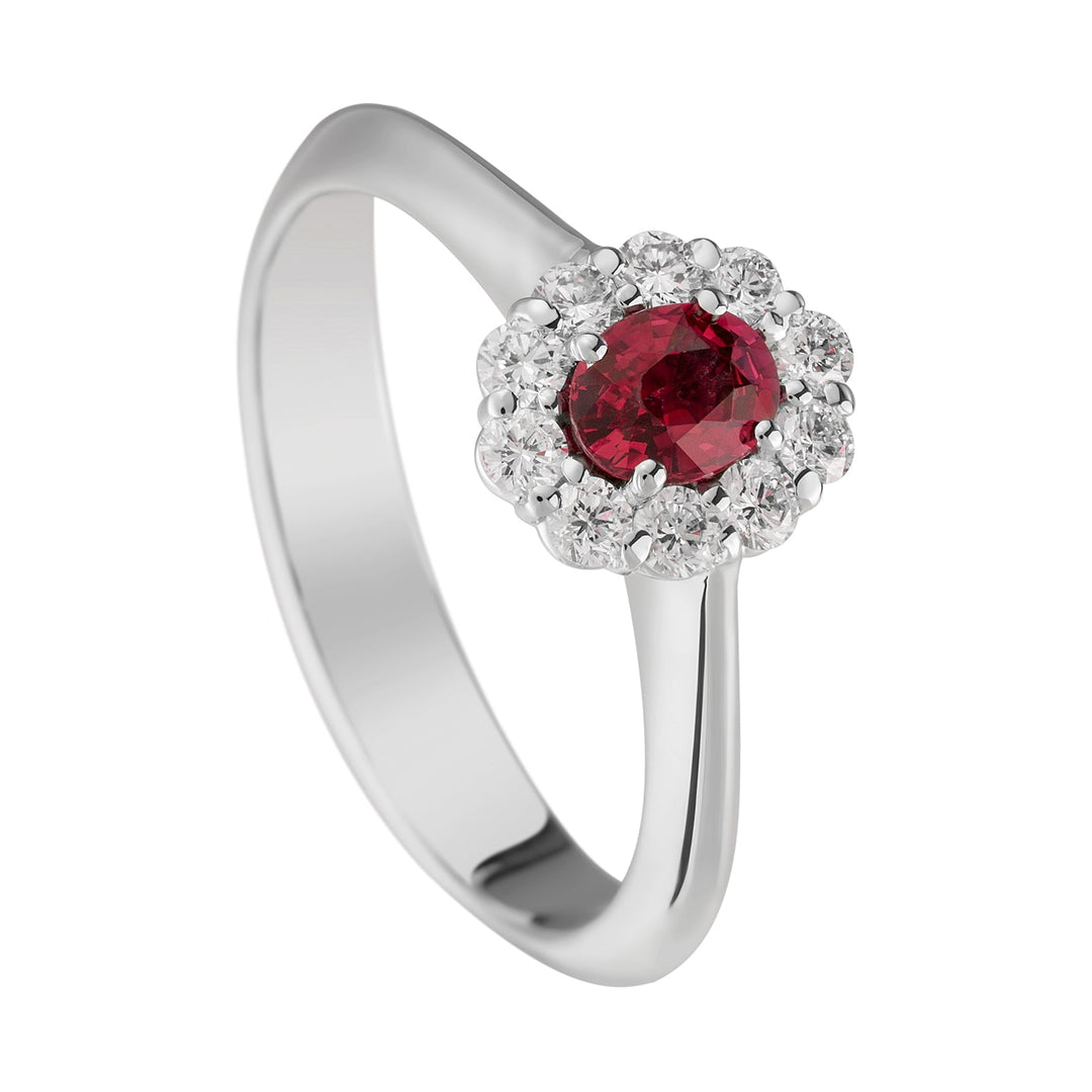 Golay 5X4椭圆形红宝石戒指和钻石