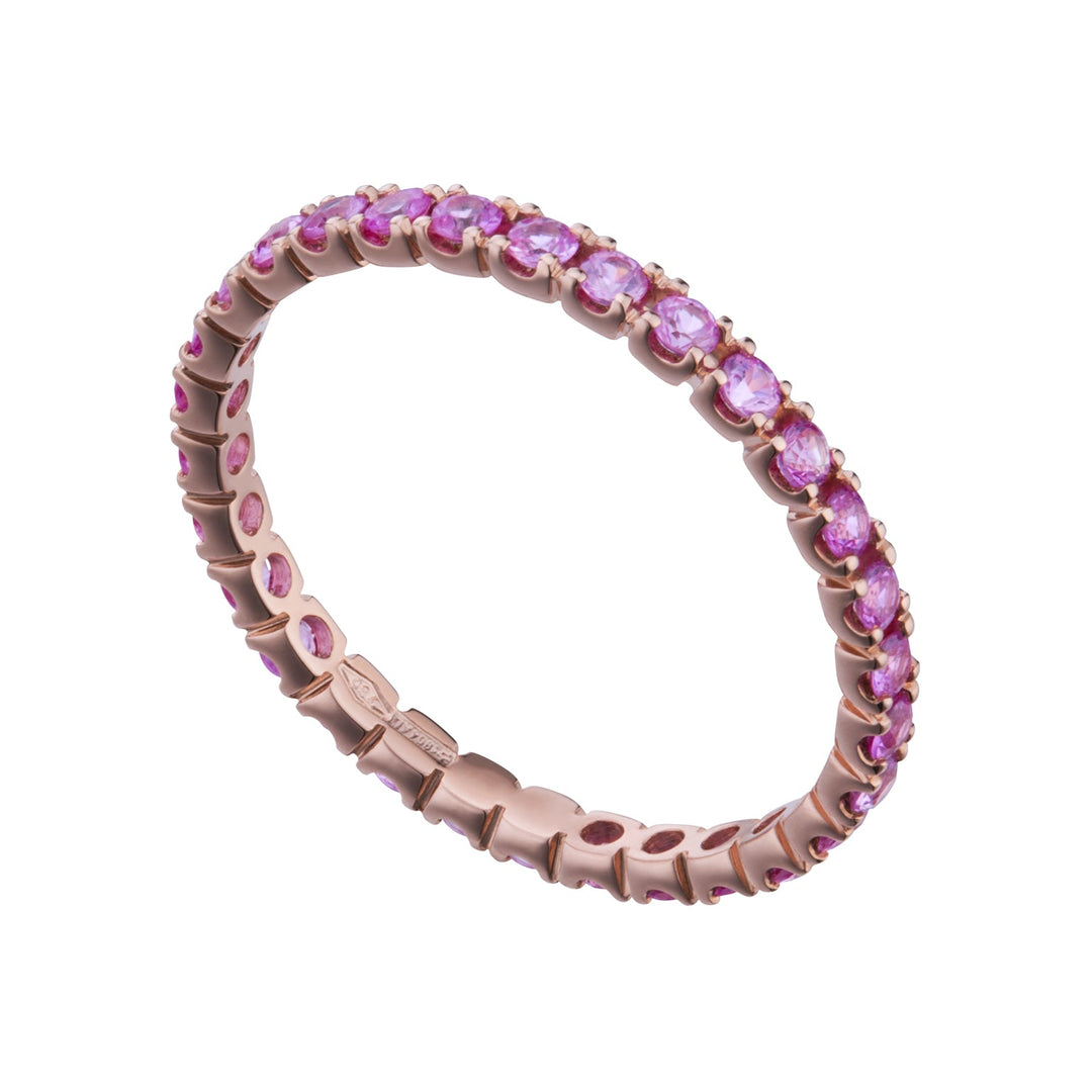 Golay Eternity Ring with Diamonds & Sapphire 핑크 사파이어