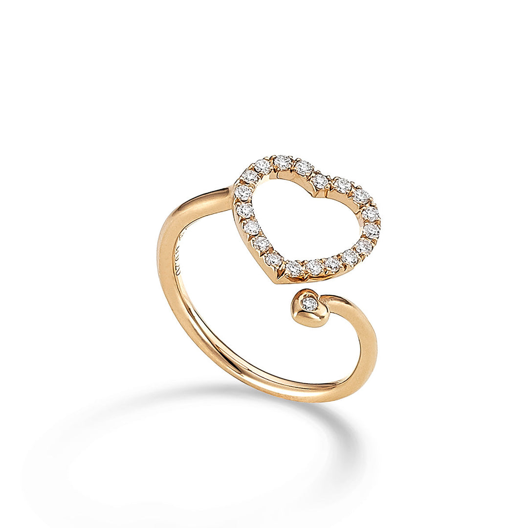 Golay Middle Heart Ring with Diamond