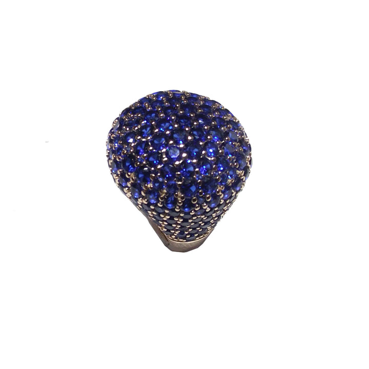 Capodagaglia Morositas銀925飾面PVD金黃色Quarzi Blue Sapphire CPD-ANA-ARG-0001-BL