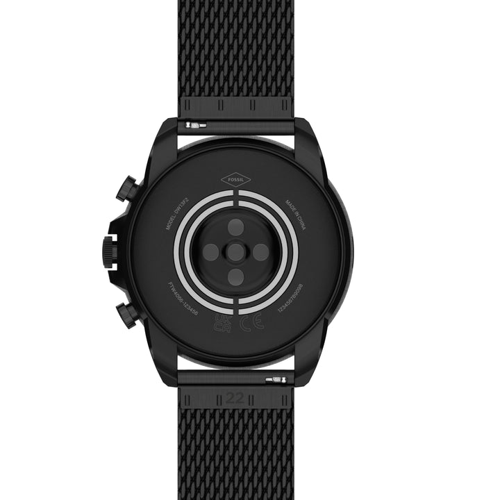 Fossil Gen 6智能手表,黑色钢丝网表带FTW4066