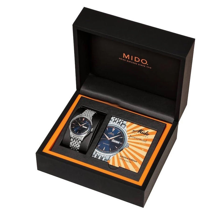 Mido時計マルチフォートパワーウィンド限定版1954ピース40ミリメートルブルー自動鋼M040.408.11.041.00