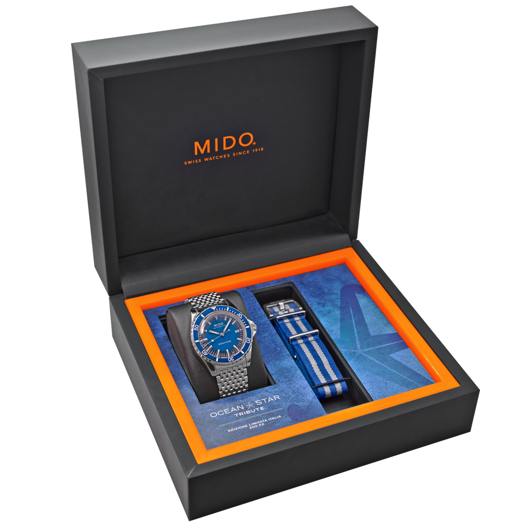 Mido Ocean Tribute限量版200PZ 40mm藍色自動鋼