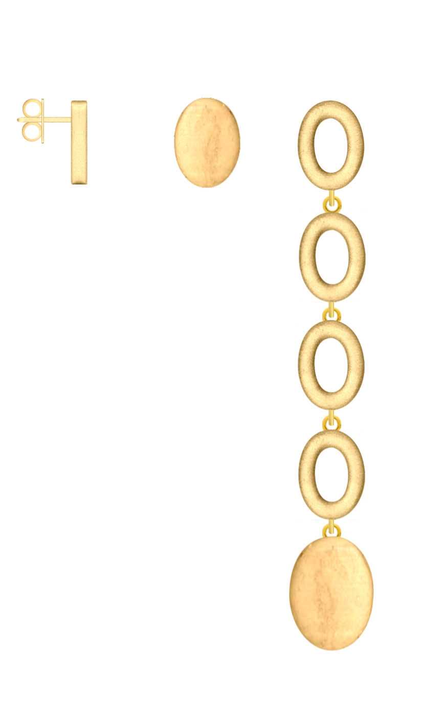 Pitti和Sisi耳环Geometrika 925银饰PVD黄金或9491G-5 M