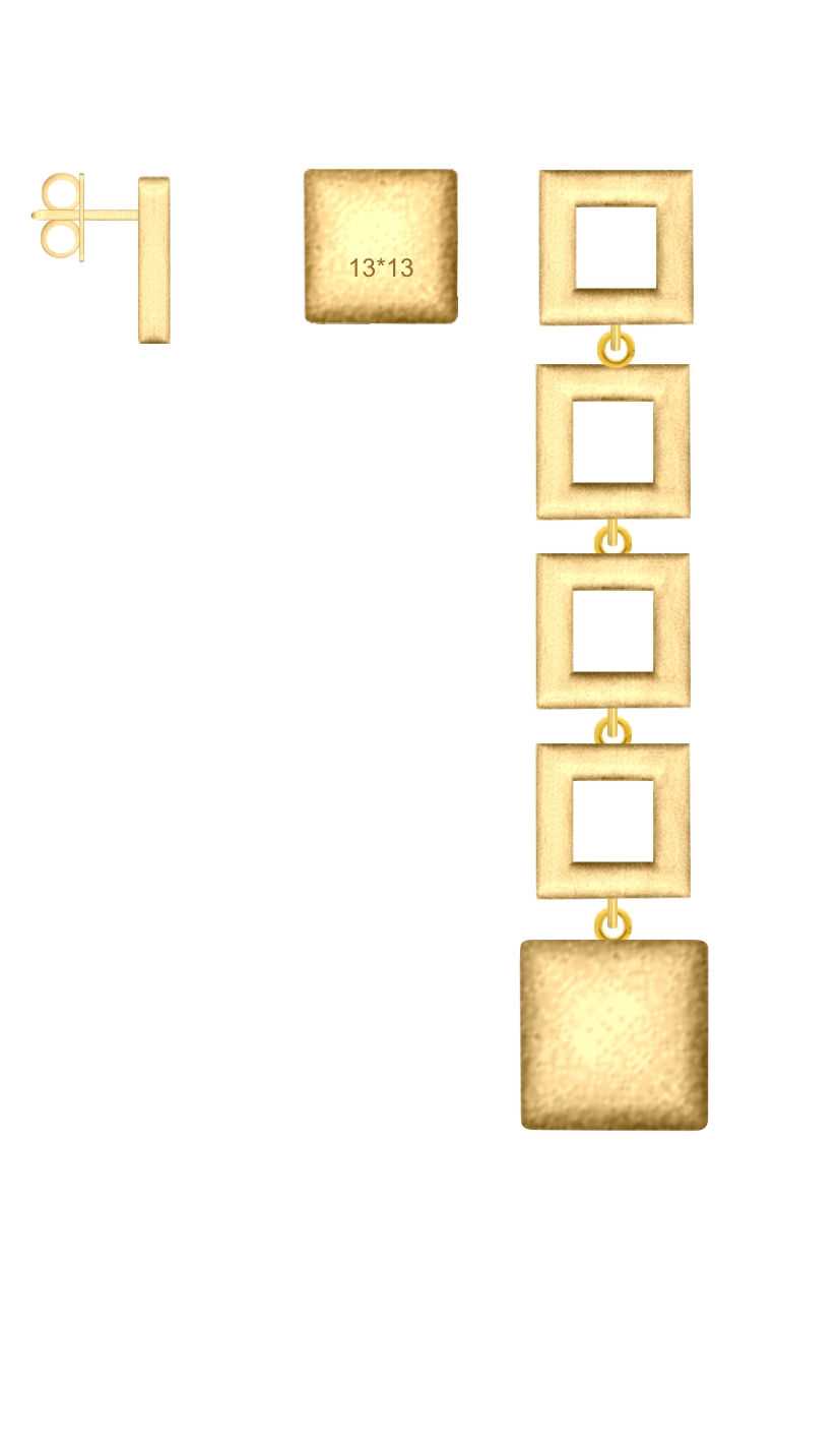 Pitti和Sisi耳环Geometrika 925银饰PVD黄金或9495G-5 M