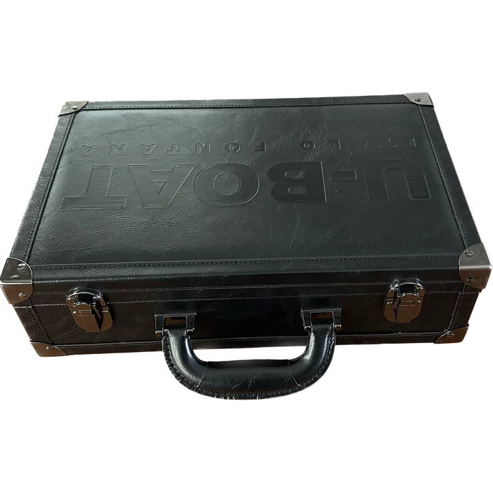 U-BOAT黑色皮革手提箱带5个旅行手表UBOAT-001