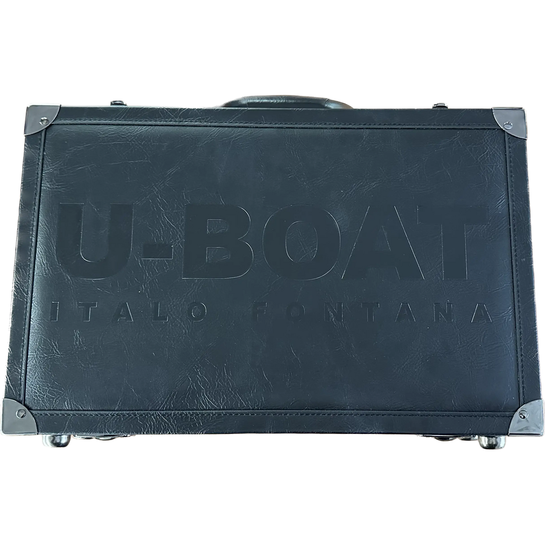 U-BOATブラックレザースーツケースホルダー5旅行時計UBOAT-001