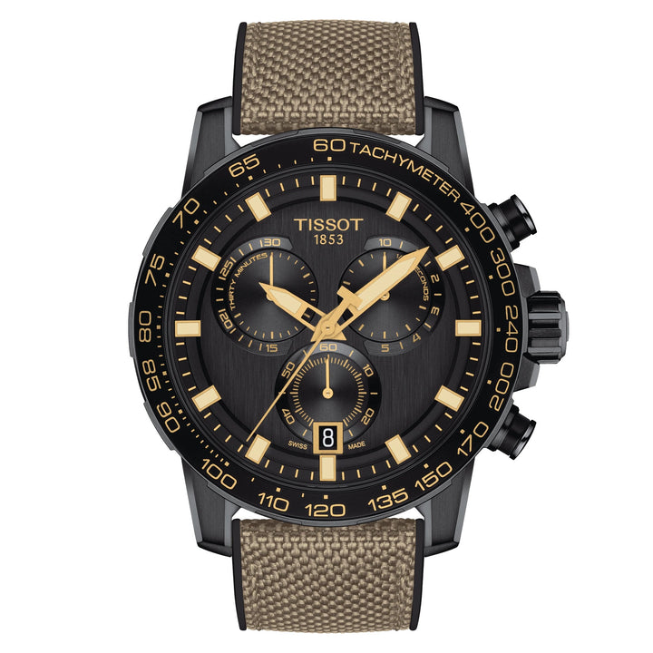 Tissot Supersport Watch Chrono 45mm ブラッククォーツスチール仕上げ黒PVD T125.617.37.051.01
