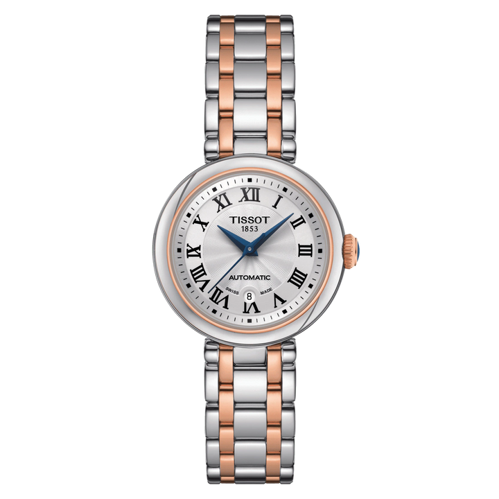 ティソ腕時計ベリッシー自動29ミリメートルホワイト自動スチール仕上げPVDピンクゴールドT126.207.22.013.00