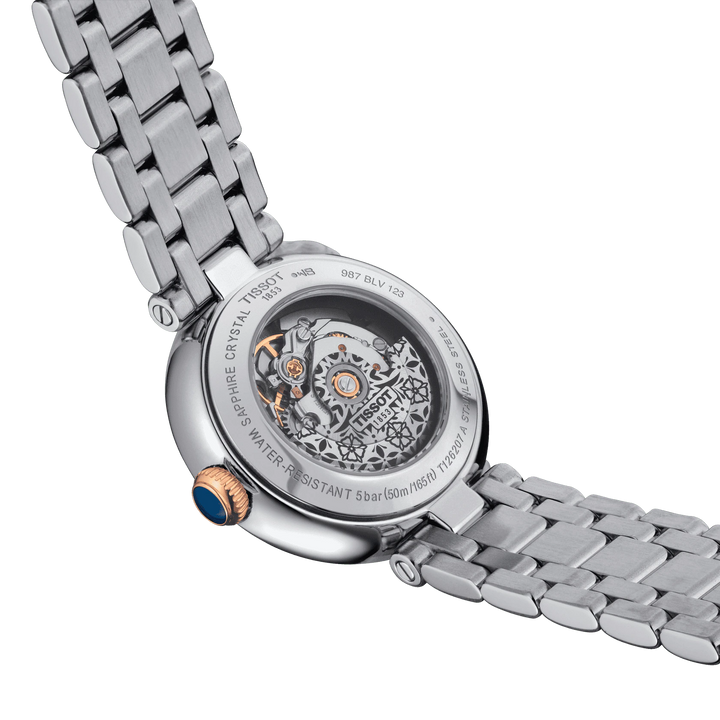ティソ腕時計ベリッシー自動29ミリメートルホワイト自動スチール仕上げPVDピンクゴールドT126.207.22.013.00