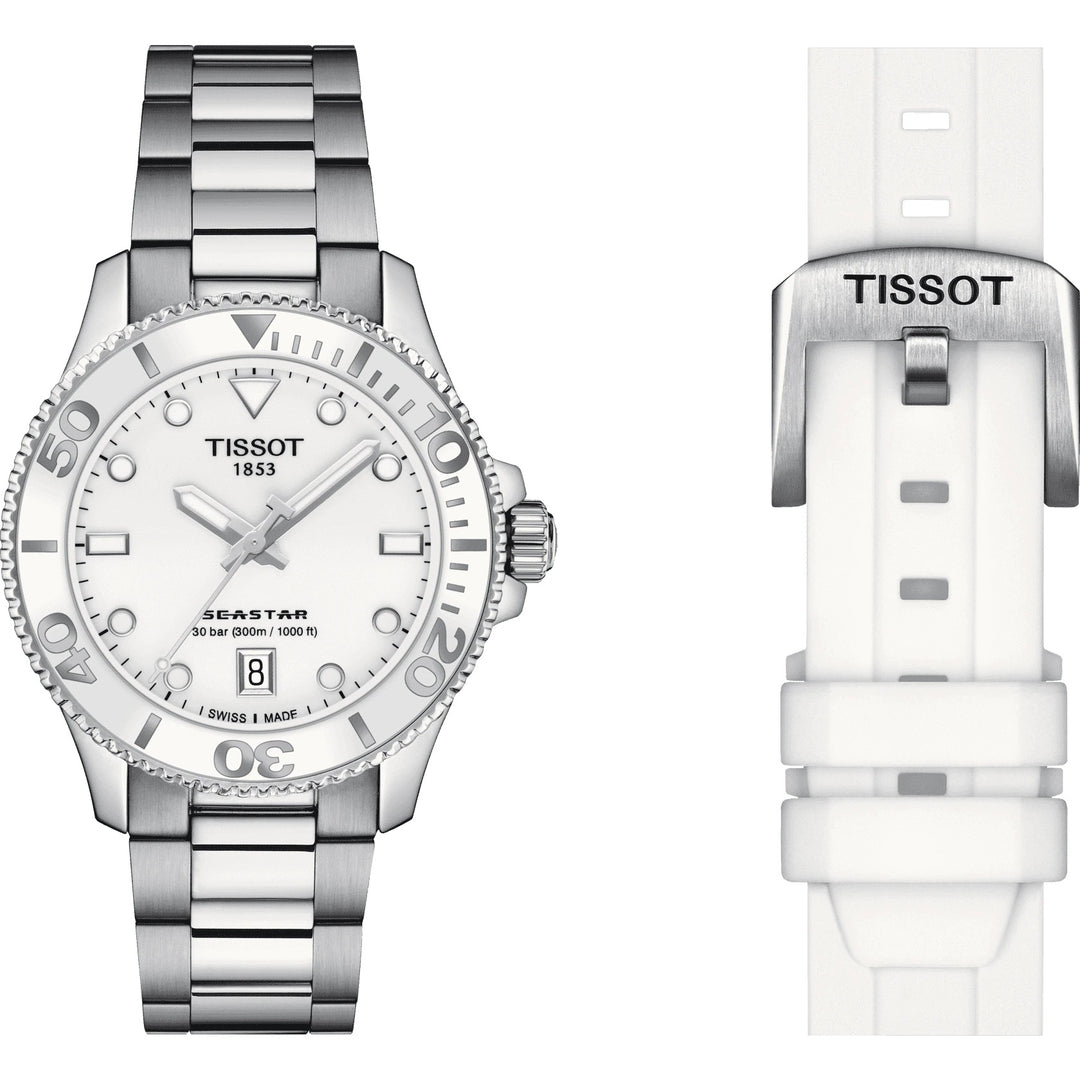Tissot Seastar 1000 36mmホワイトクォーツスチールT120.210.11.011.00