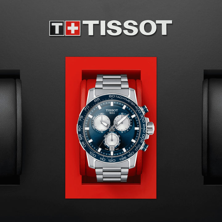 Tissot 시계 Supersport Chrono 45.5mm 블루 석영 스틸 T125.617.11.041.00