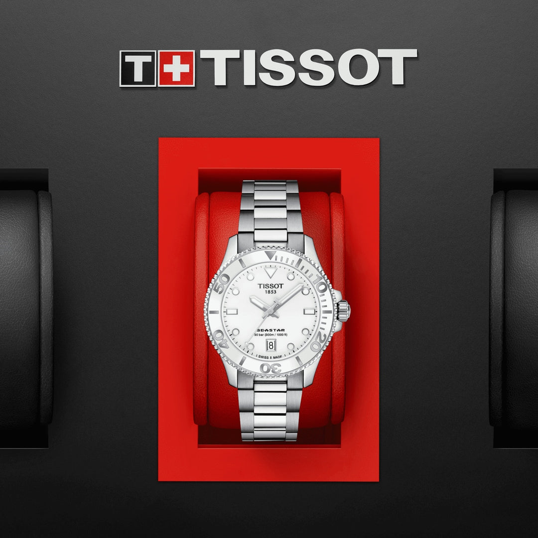 Tissot Seastar 1000 36mmホワイトクォーツスチールT120.210.11.011.00