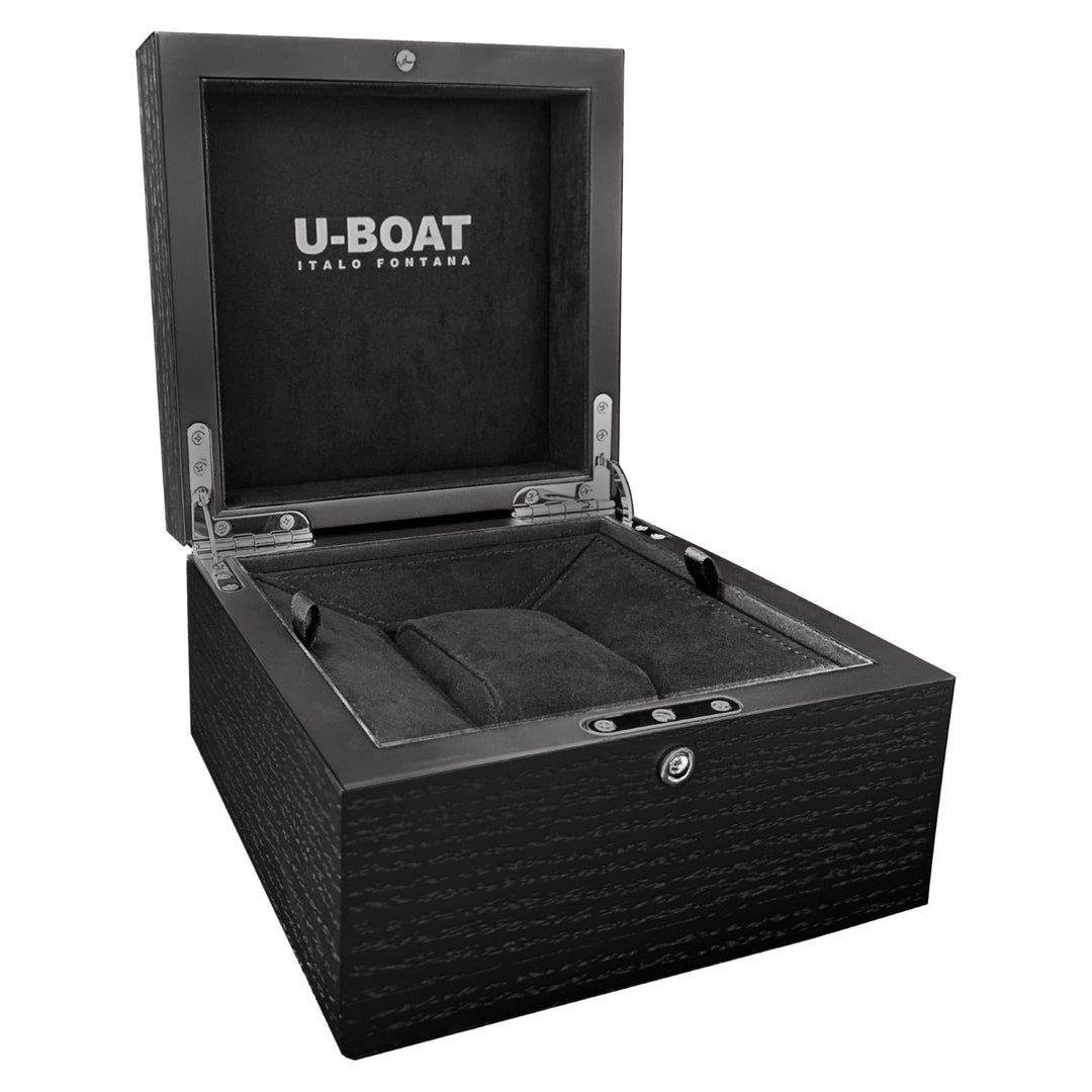 U-BOAT手表Capsoil双时间DLC 45毫米黑色石英钢完成DLC黑色8770