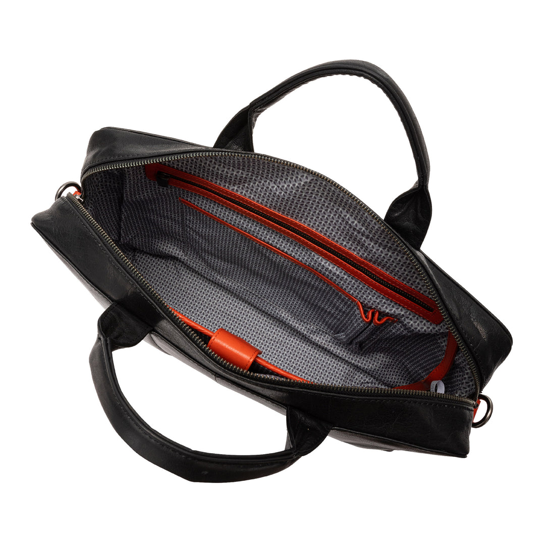 Nuvola Pleather 남성용 가죽 PC 가방 가방 어깨 끈과 Zip이있는 세련된 컴퓨터 가방