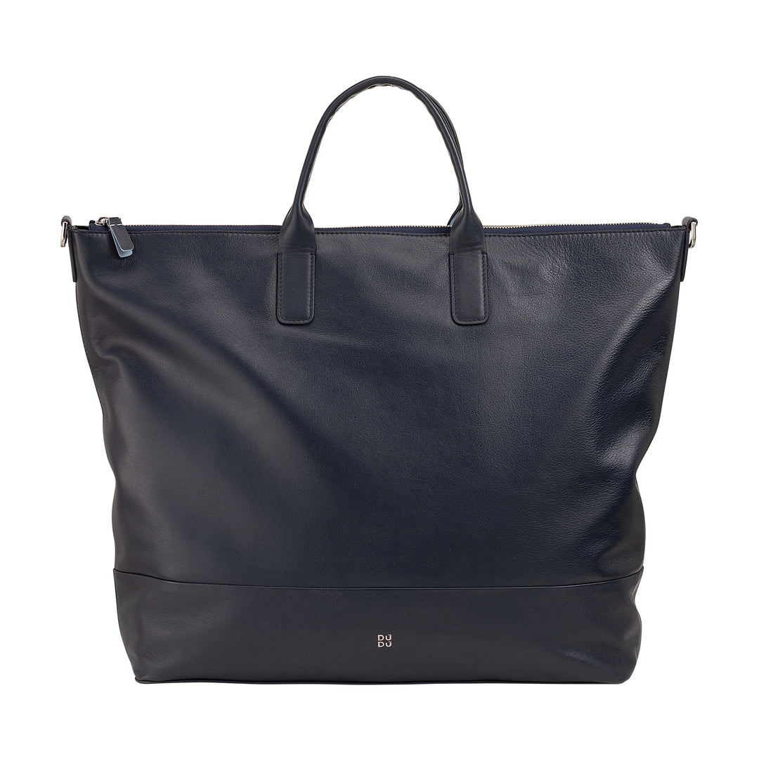 DuDu 女性の大きなソフトレザーバッグ、取り外し可能なストラップ付き大きめのショルダーバッグ、2つのハンドルとジッパー付きハンドバッグ