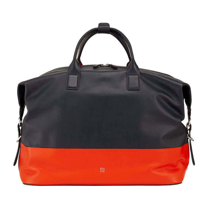 DuDu レザーレディーストラベルバッグ、2つのハンドル付き週末バッグ、手荷物またはジッパー付き28リットルショルダーバッグ