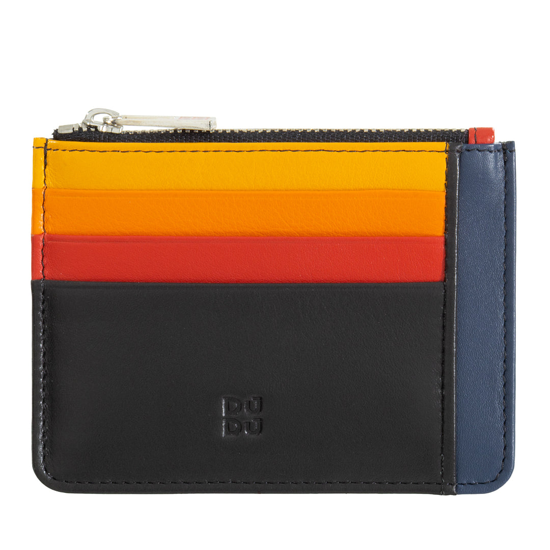 DuDu カラフルな本革のクレジットカードの財布のジッパー付きポーチ