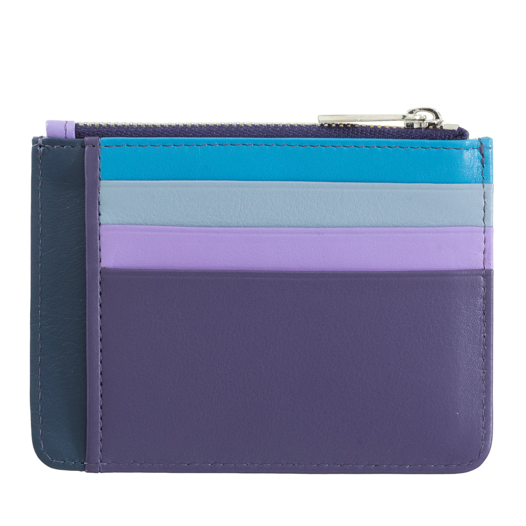 DUDU sachet credit card holder in genuine leather colorful zip wallet