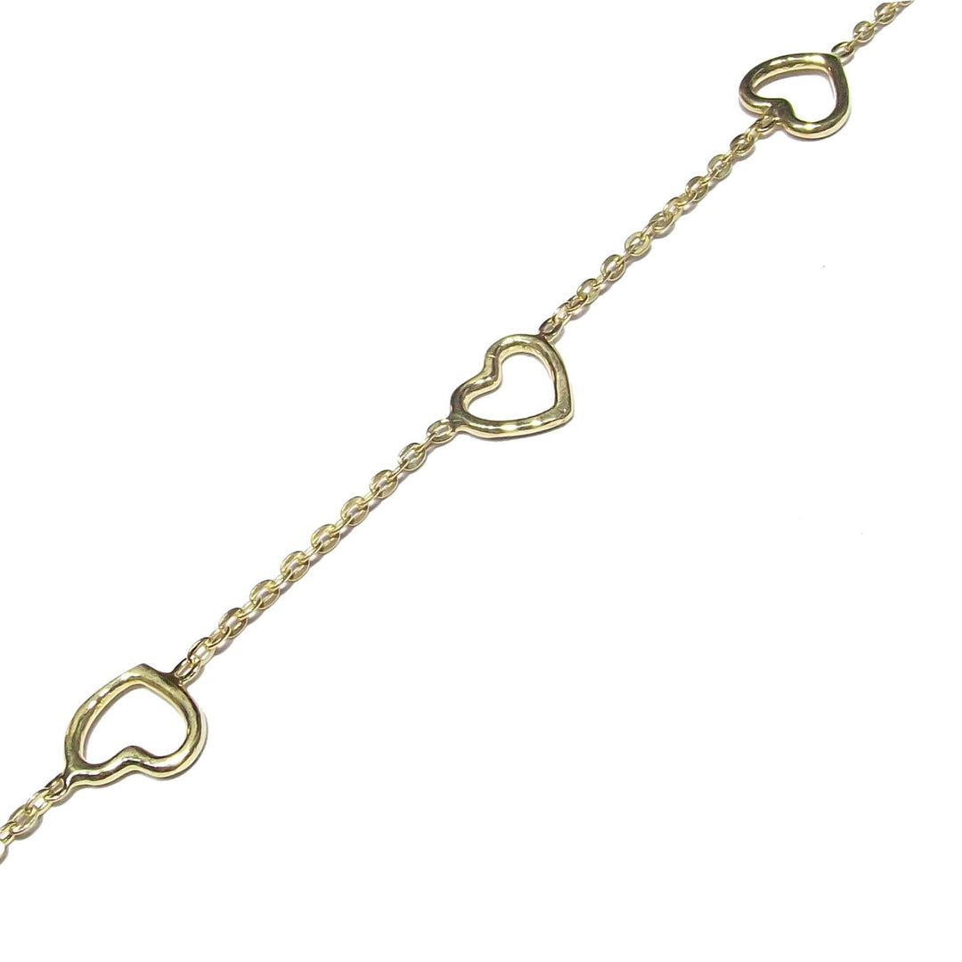 Capodagli bracciale 5 Cuori a filo argento 925 finitura PVD oro giallo CPD-BRA-ARG-0001-G - Capodagli 1937