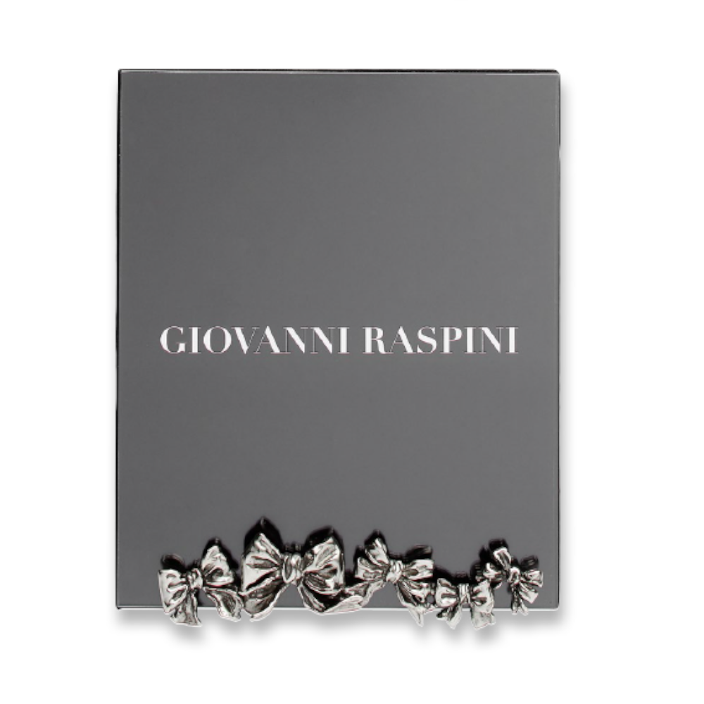 Giovanni Raspini フレークガラス16x20cmホワイトブロンズB0686