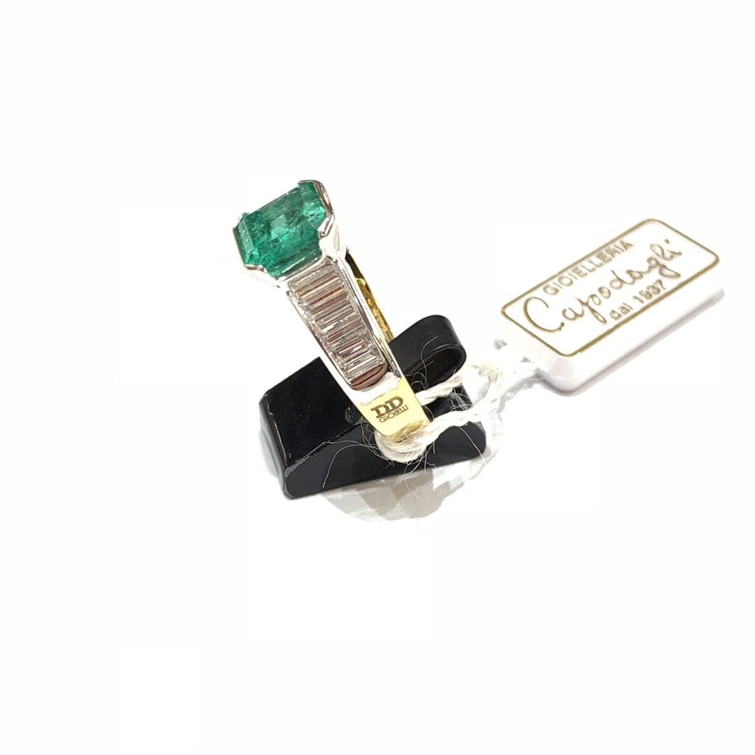 Davite & Delucchi anello oro 18kt smeraldo 2,14ct diamanti Baguette - Gioielleria Capodagli