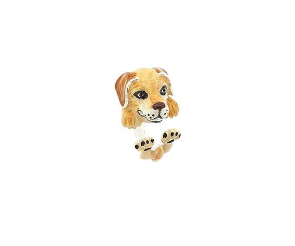 Idandi anello Cane Labrador argento 925 e smalto LABRADOR BEIGE - Gioielleria Capodagli