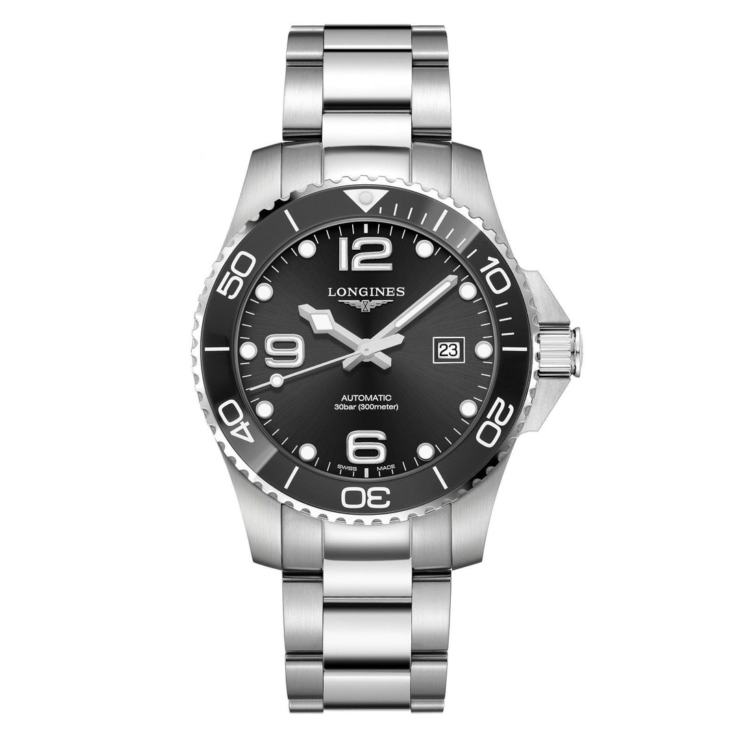 Longines orologio HydroConquest ceramic 43mm nero automatico acciaio L3.782.4.56.6 - Gioielleria Capodagli