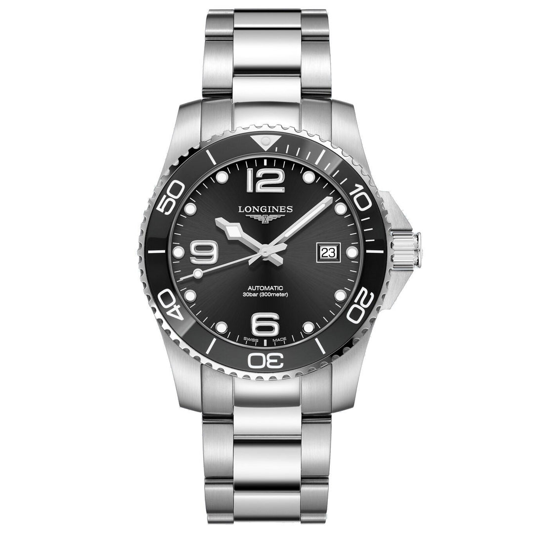 Longines orologio Hydroconquest ceramica 41mm nero automatico acciaio  L3.781.4.56.6 - Gioielleria Capodagli