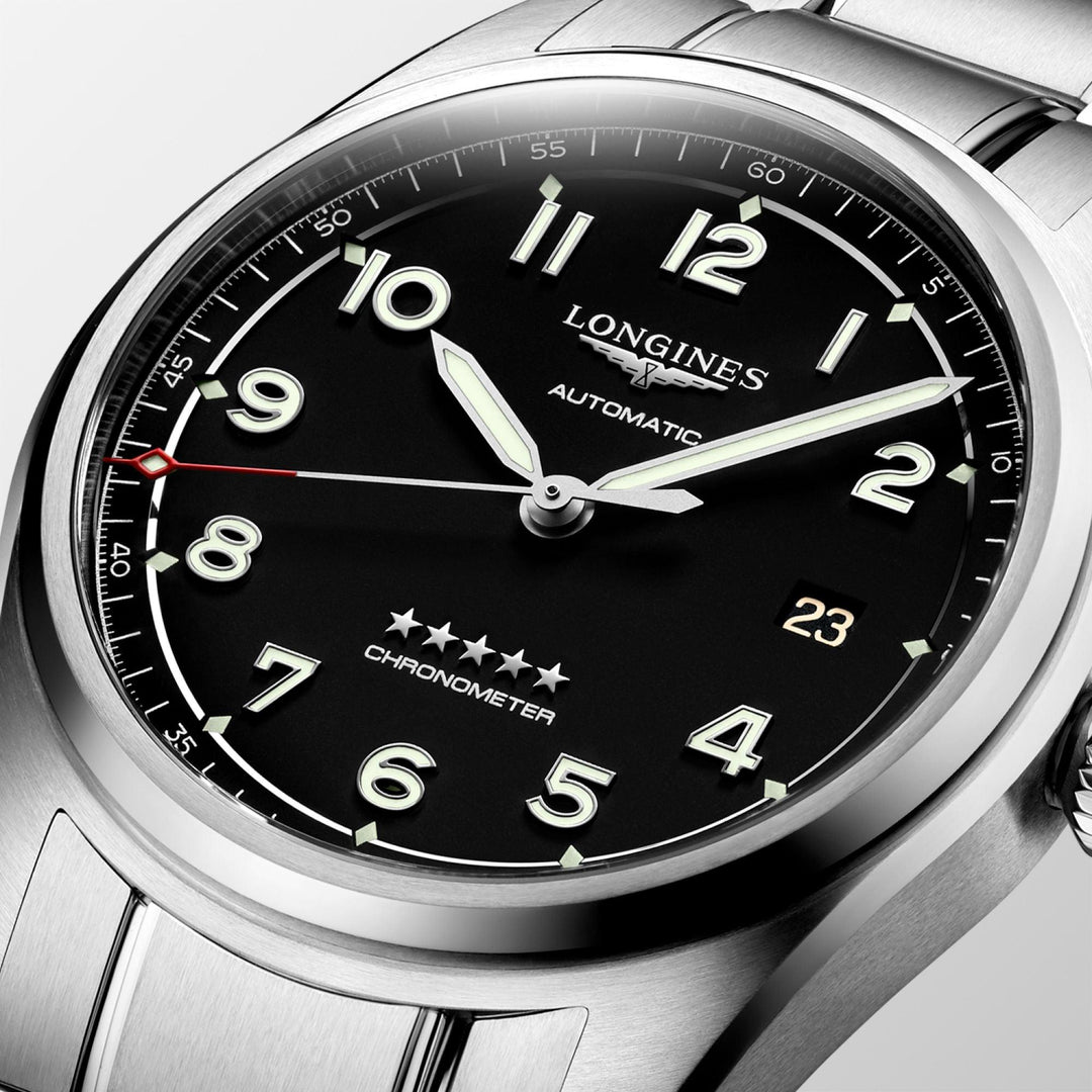 Longines orologio Spirit 40mm nero automatico acciaio L3.810.4.53.6 - Gioielleria Capodagli