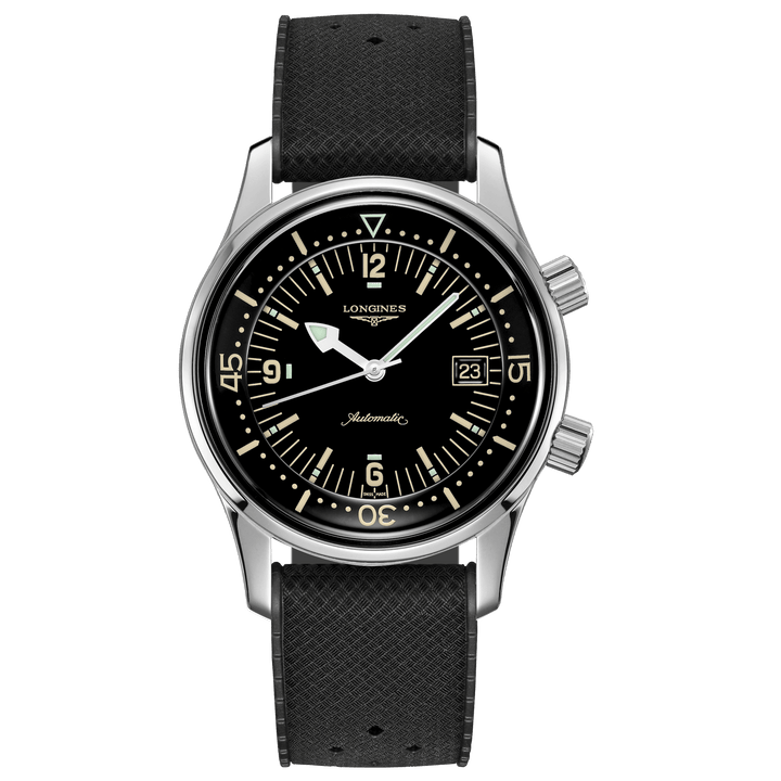 Longines orologio The Longines Legend Diver Watch 42mm nero automatico acciaio L3.774.4.50.9 - Capodagli 1937