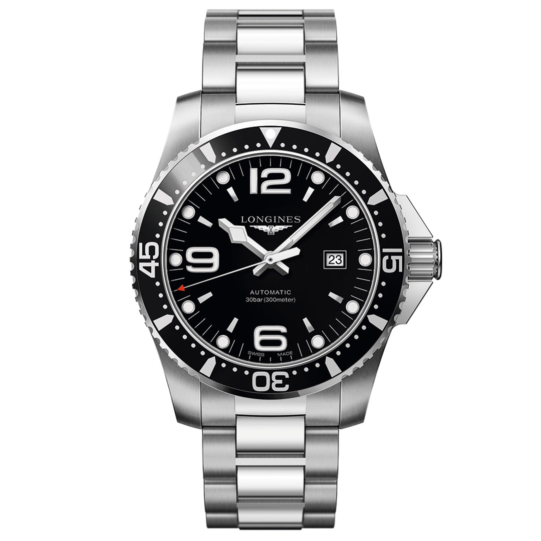 Longines orologio uomo HydroConquest nero 44mm acciaio quarzo L3.841.4.56.6 - Gioielleria Capodagli