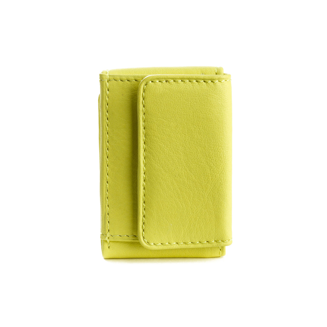 Nuvola Leather Mini Wallet 남성용 정품 가죽 동전 지갑과 Button Close 및 지폐 홀더