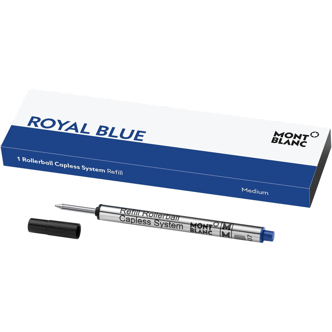 Montblanc 1 sistema di refill per roller senza cappuccio medio Royal Blue blu punta M 128243 - Capodagli 1937