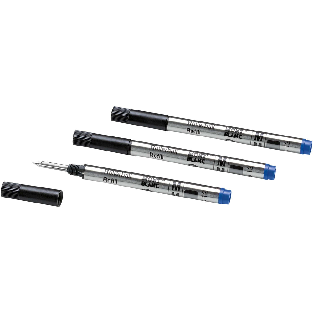 Montblanc 3 refill piccoli per roller punta M Royal Blue blu 128241 - Capodagli 1937