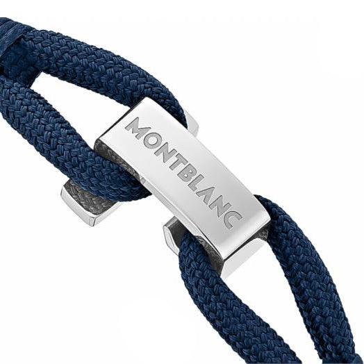 Montblanc bracciale Wrap Me blu in nylon e acciaio misura M 12838363 - Capodagli 1937