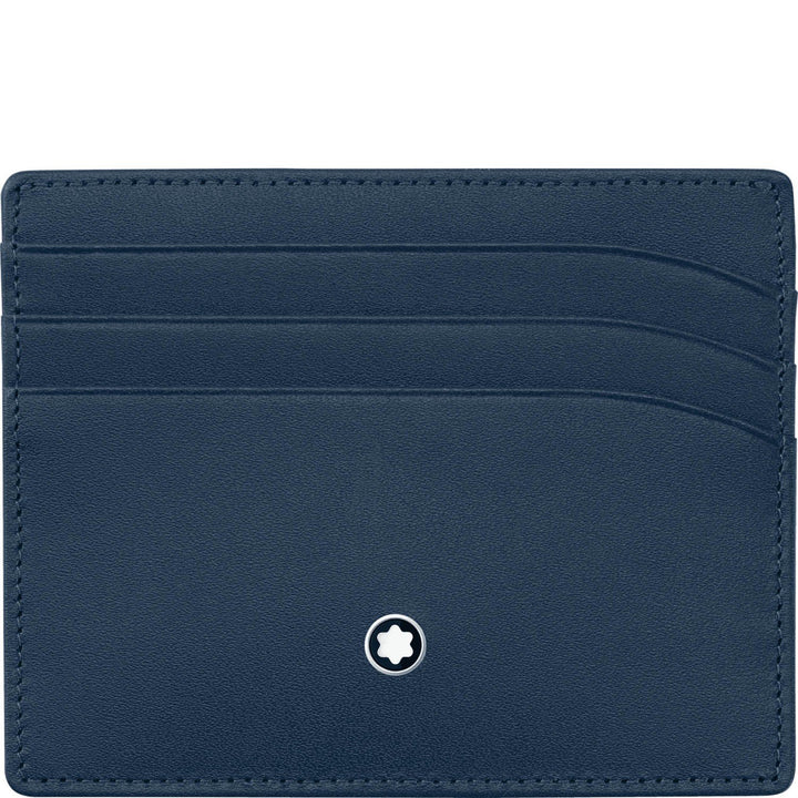 Montblanc custodia porta carte di credito a 6 scomparti Meisterstück blu navy 114557 - Gioielleria Capodagli