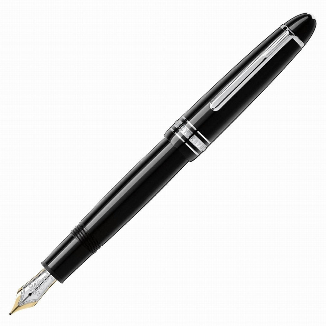 Montblanc stilografica Meisterstück Platinum-Coated LeGrand Traveller nera punta F 114225 - Gioielleria Capodagli