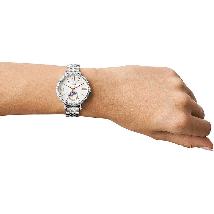 化石腕時計女性36ミリメートルジャクリーン石英鋼ES5164