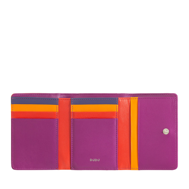 DuDu 女性の財布小型RFIDレザーコインクラック財布コンパクト8カードホルダーカードカード