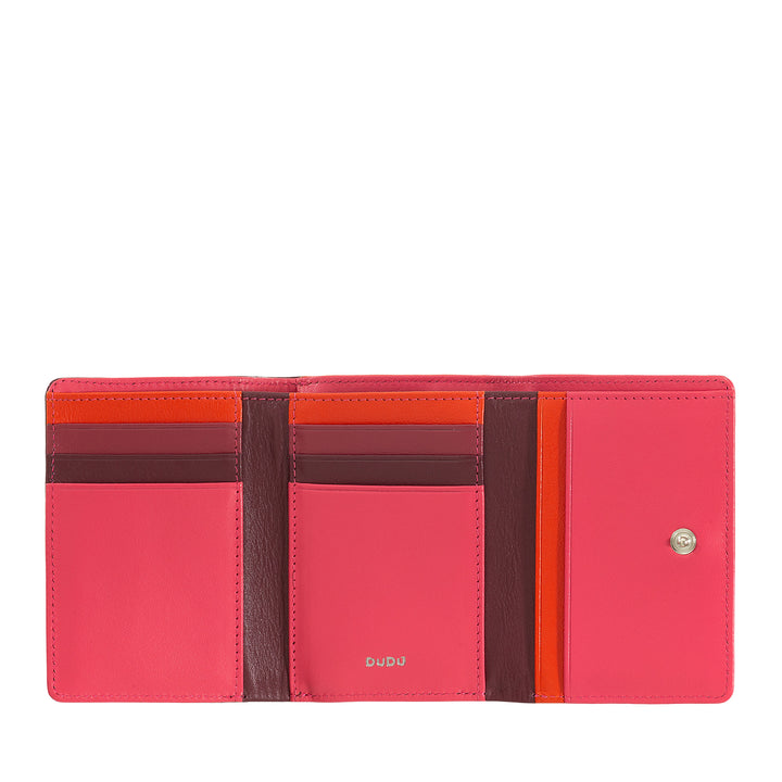 DuDu 女性の財布小型RFIDレザーコインクラック財布コンパクト8カードホルダーカードカード