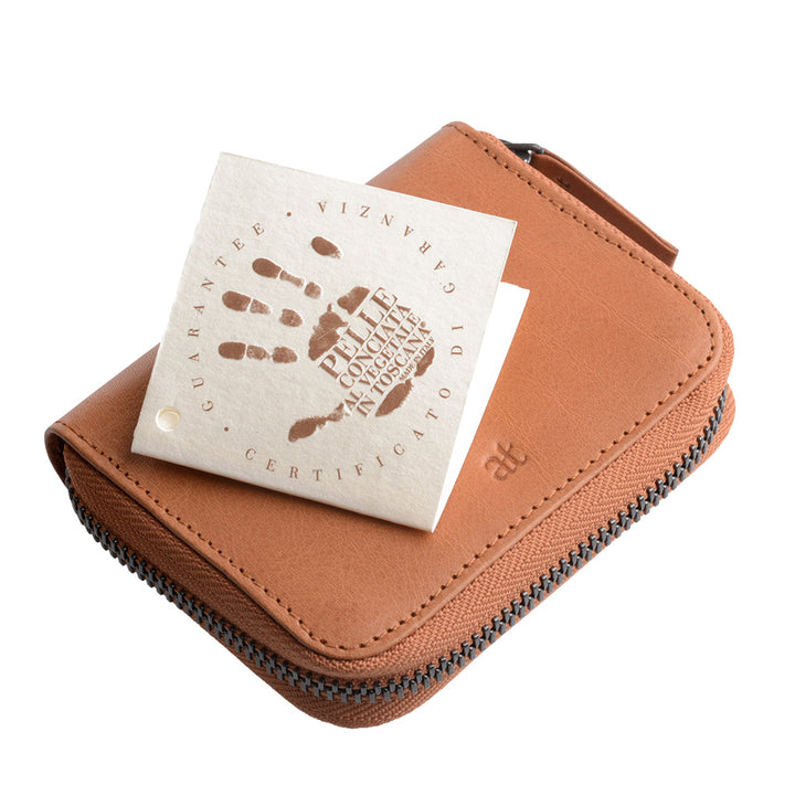 Antica Toscana 信用卡夹 Zip Around Zip Around 圆形正品皮革和 11 卡袋