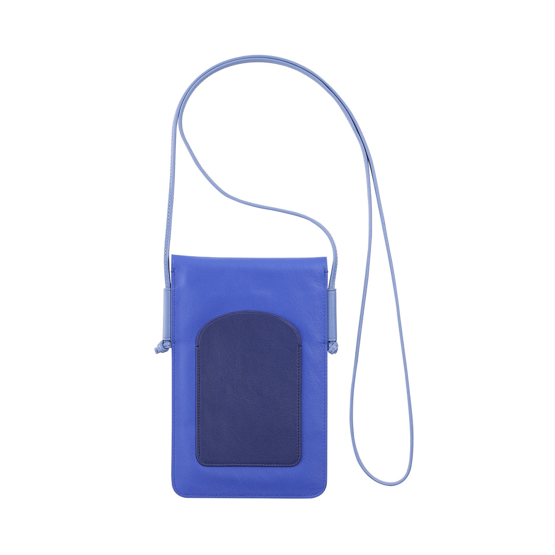 DuDu 皮革颈部手机手提箱,带按钮的智能手机手提箱,可调节肩带,薄型设计